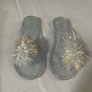 Luffymomo women’s flip flop sandals transparent size 9